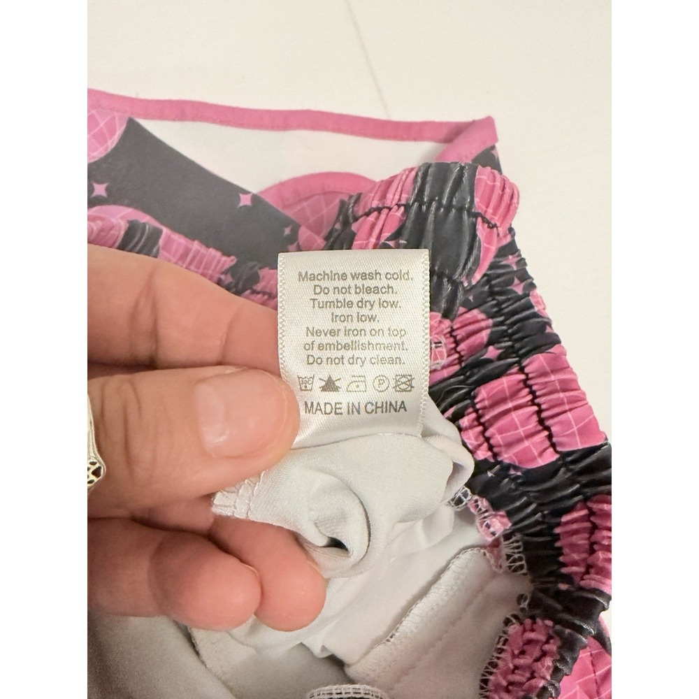 Jess Lea Let's Go Party Disco Ball 🪩 Activewear Pink Shorts Women's Sz L - Picture 9 of 14